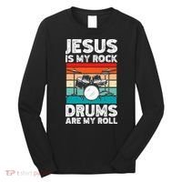 Drummer Jesus Drumming Drums Percussion Faith Christian Long Sleeve Shirt thumb 0
