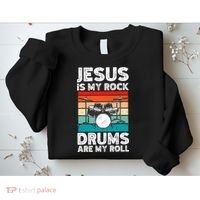 Drummer Jesus Drumming Drums Percussion Faith Christian Sweatshirt thumb 2