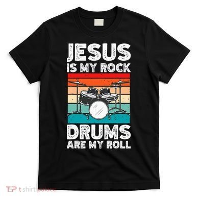 Drummer Jesus Drumming Drums Percussion Faith Christian T-Shirt