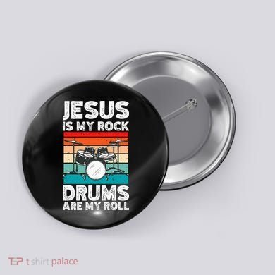 Drummer Jesus Drumming Drums Percussion Faith Christian Button