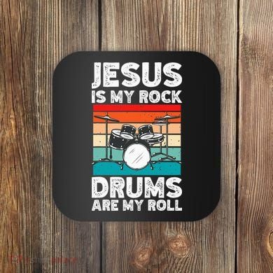 Drummer Jesus Drumming Drums Percussion Faith Christian Coaster