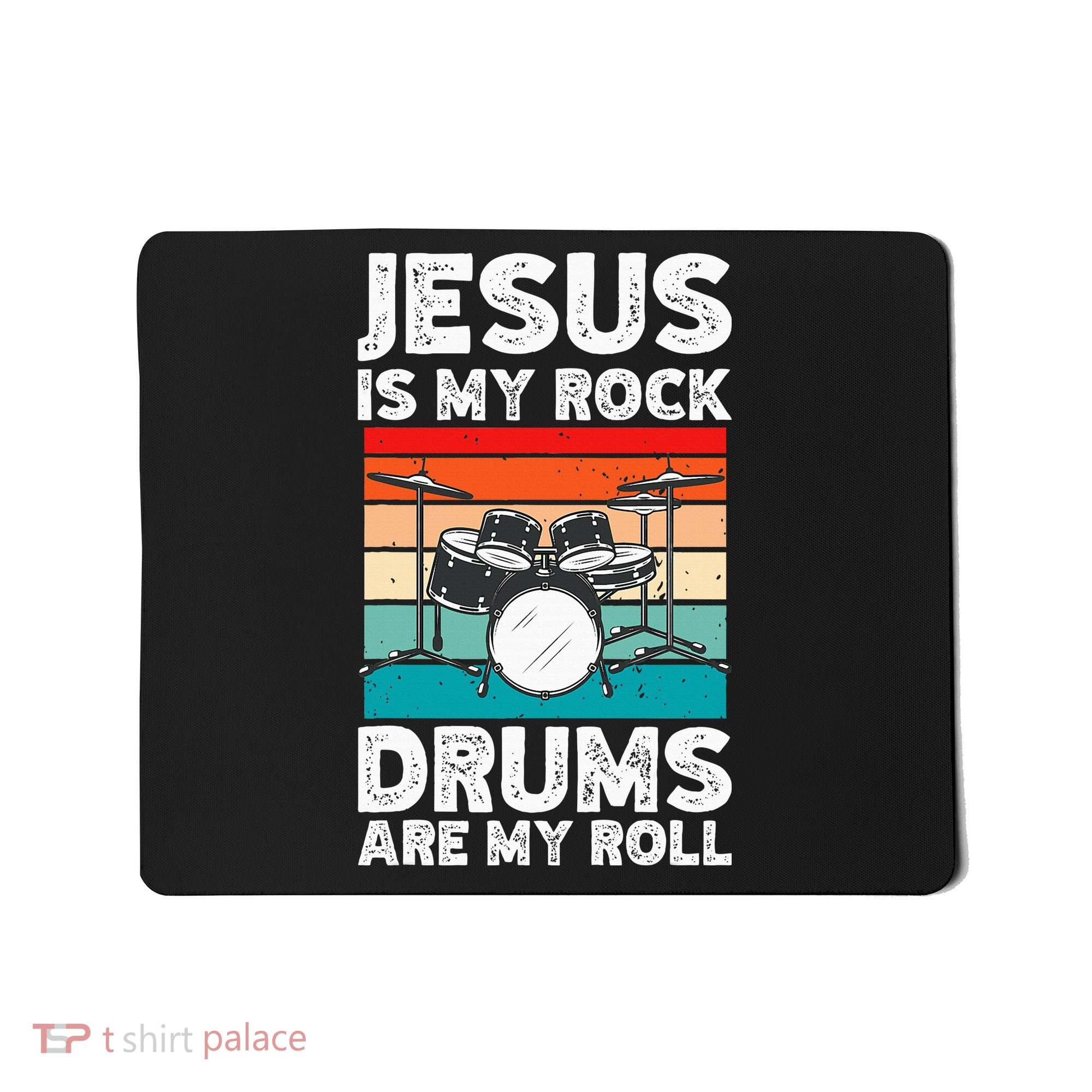 Drummer Jesus Drumming Drums Percussion Faith Christian Mousepad