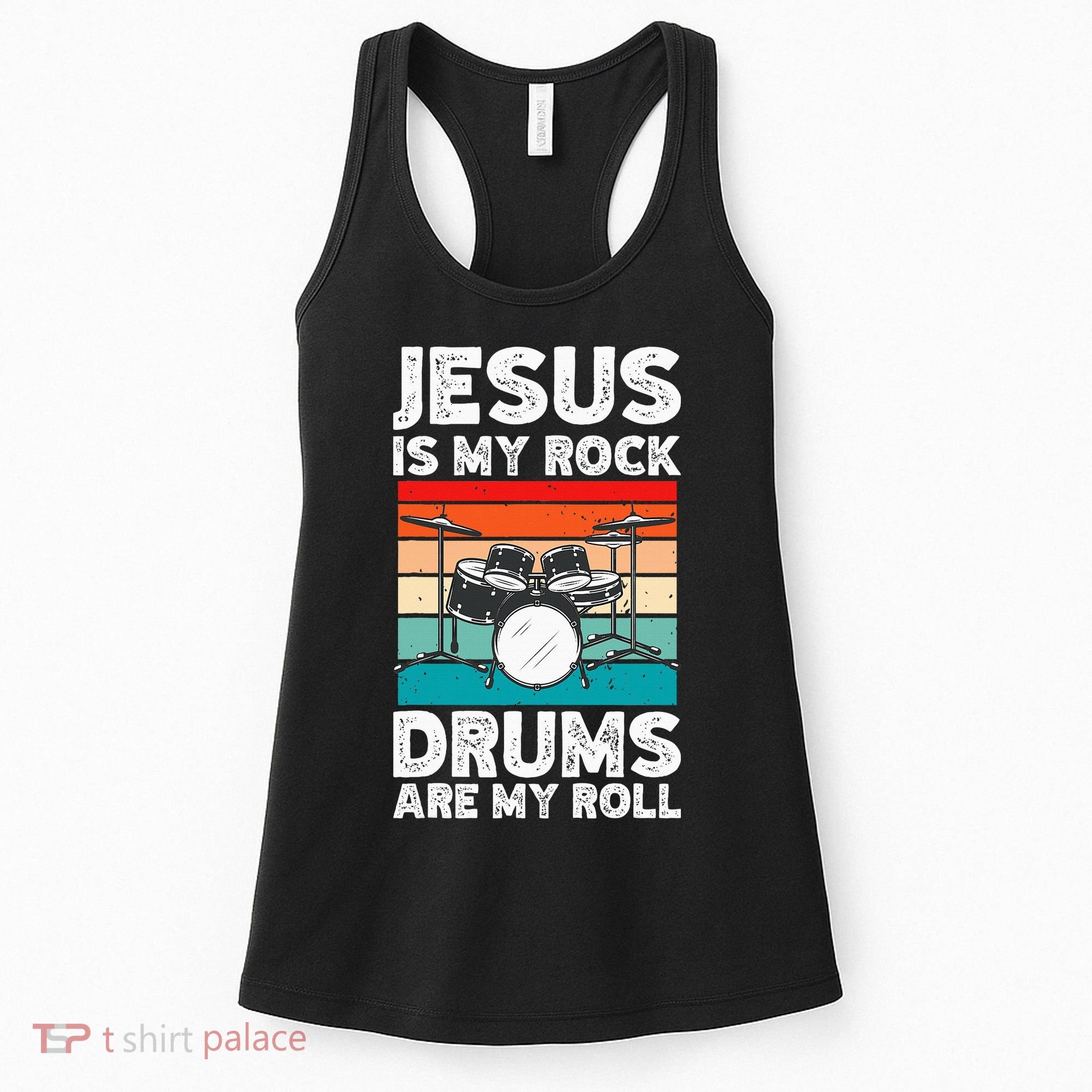 Drummer Jesus Drumming Drums Percussion Faith Christian Women's Tank Top