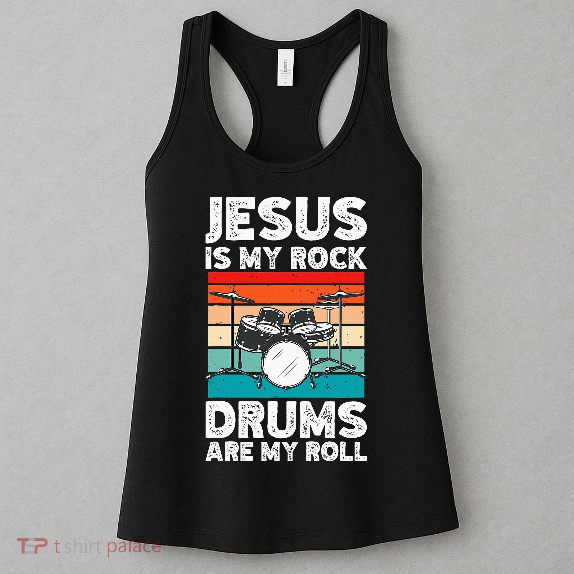 Drummer Jesus Drumming Drums Percussion Faith Christian Women's Tank Top