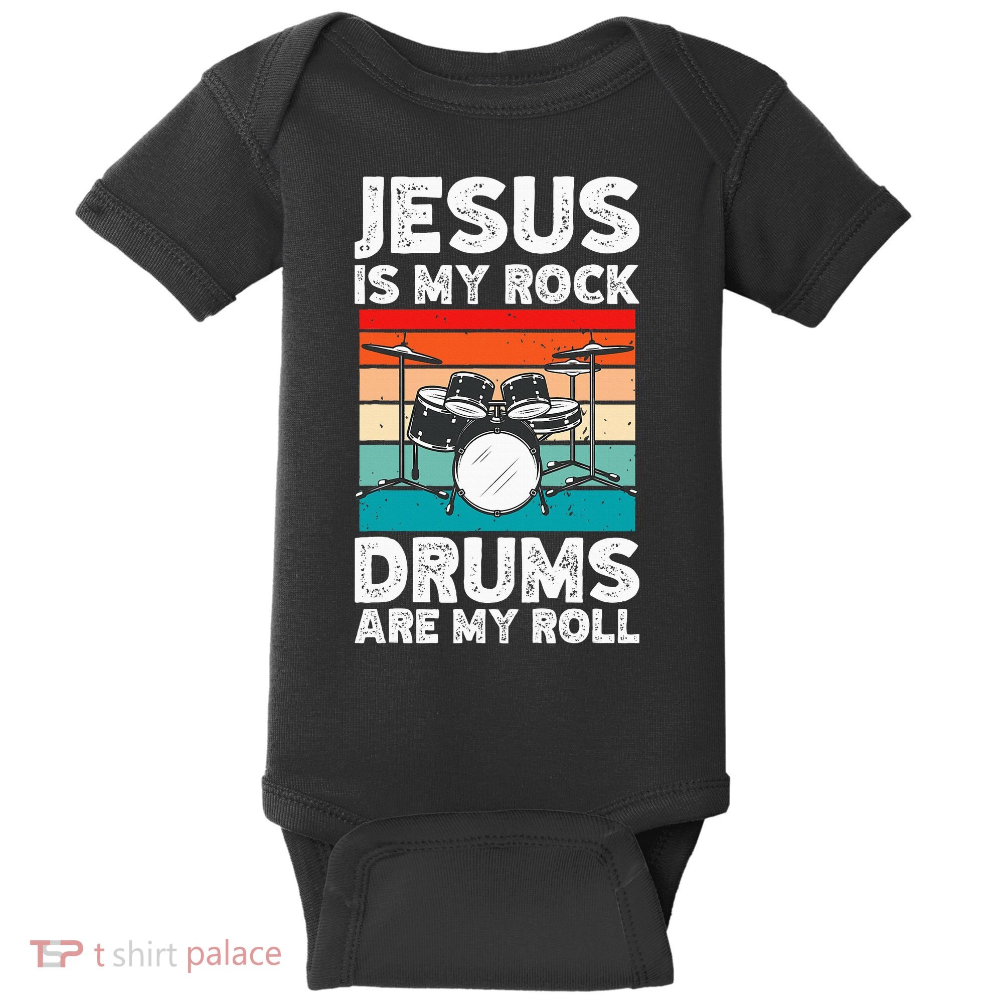 Drummer Jesus Drumming Drums Percussion Faith Christian Baby Bodysuit