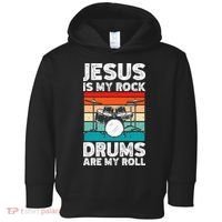 Drummer Jesus Drumming Drums Percussion Faith Christian Toddler Hoodie thumb 0