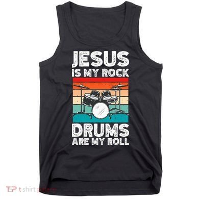 Drummer Jesus Drumming Drums Percussion Faith Christian Tank Top