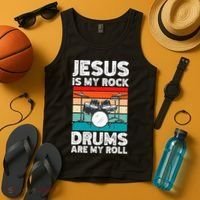 Drummer Jesus Drumming Drums Percussion Faith Christian Tank Top thumb 4