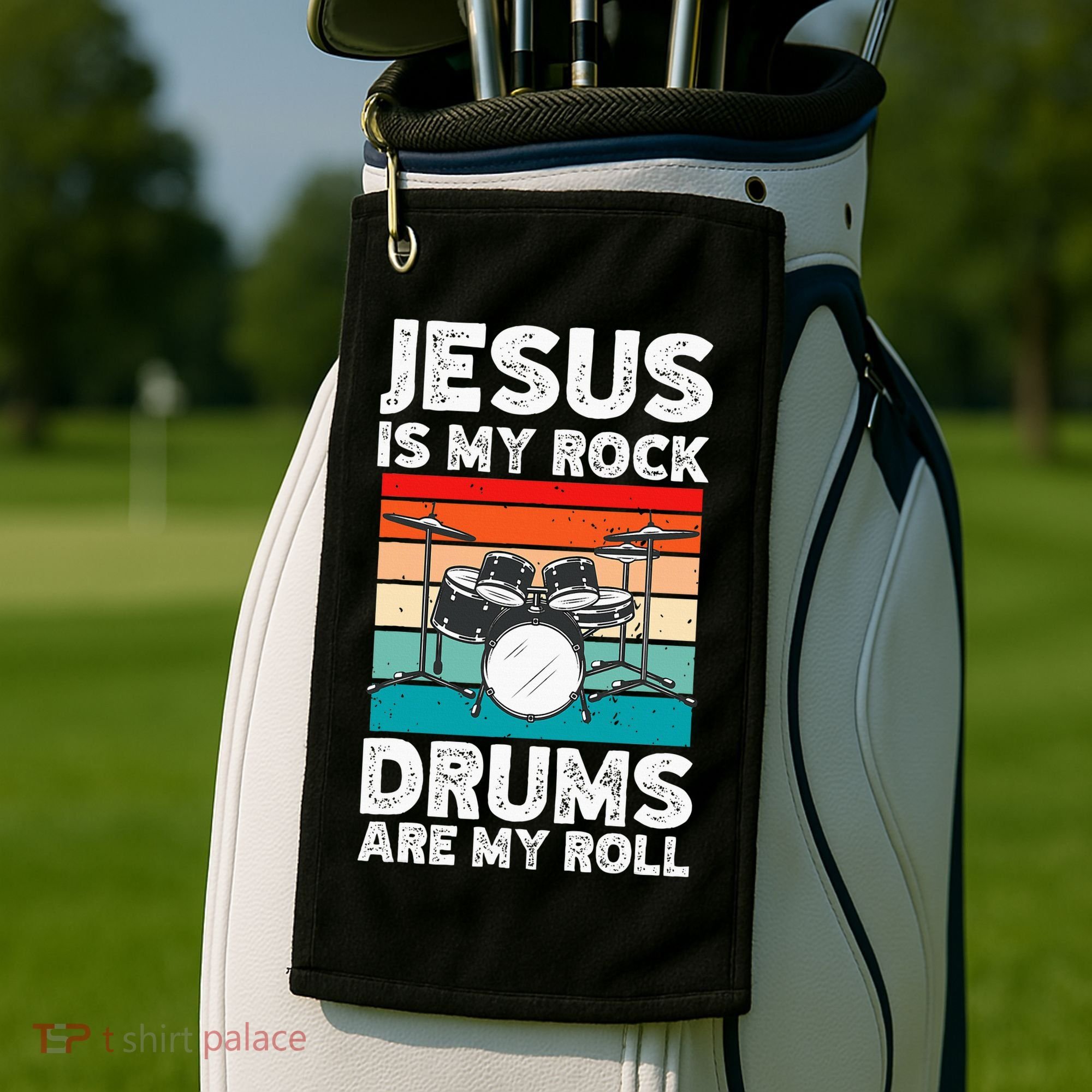 Drummer Jesus Drumming Drums Percussion Faith Christian Golf Towel