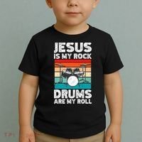 Drummer Jesus Drumming Drums Percussion Faith Christian Toddler T-Shirt thumb 2