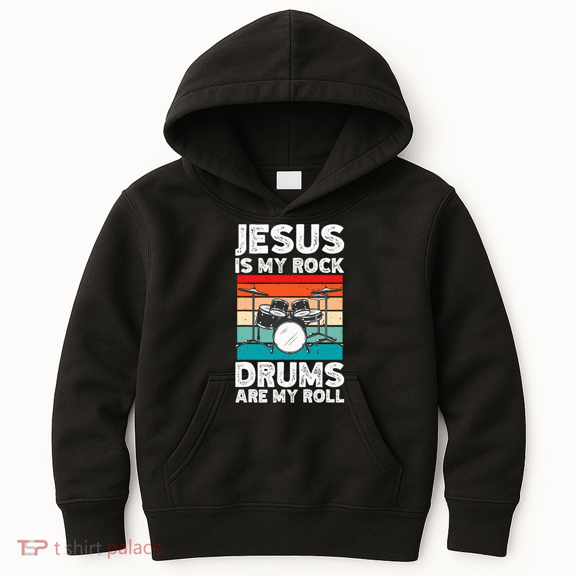 Drummer Jesus Drumming Drums Percussion Faith Christian Kids Hoodie
