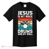 Drummer Jesus Drumming Drums Percussion Faith Christian Kids T-Shirt thumb 0