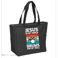 Drummer Jesus Drumming Drums Percussion Faith Christian Tote Bag thumb 2