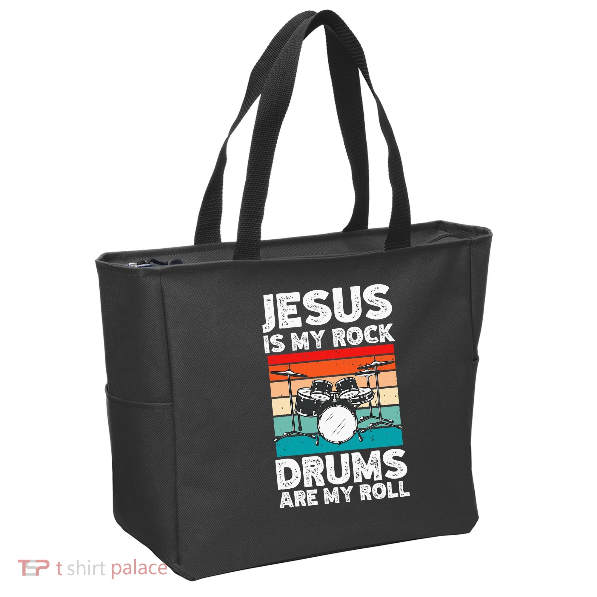 Drummer Jesus Drumming Drums Percussion Faith Christian Tote Bag