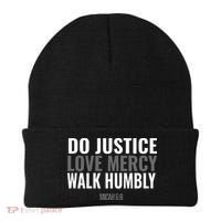 Do Justice Love Mercy Walk Humbly Bible Verse Gift Micah 68 Beanie thumb 0