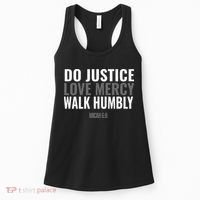 Do Justice Love Mercy Walk Humbly Bible Verse Gift Micah 68 Women's Tank Top thumb 0