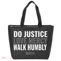 Do Justice Love Mercy Walk Humbly Bible Verse Gift Micah 68 Tote Bag thumb 0