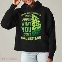 Dont Judge Mental Health Awareness Ladies Heavyweight Boxy Pullover Hoodie thumb 0