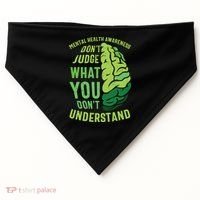 Dont Judge Mental Health Awareness USA-Made Doggie Bandana thumb 0