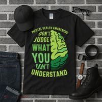 Dont Judge Mental Health Awareness Tall T-Shirt thumb 3