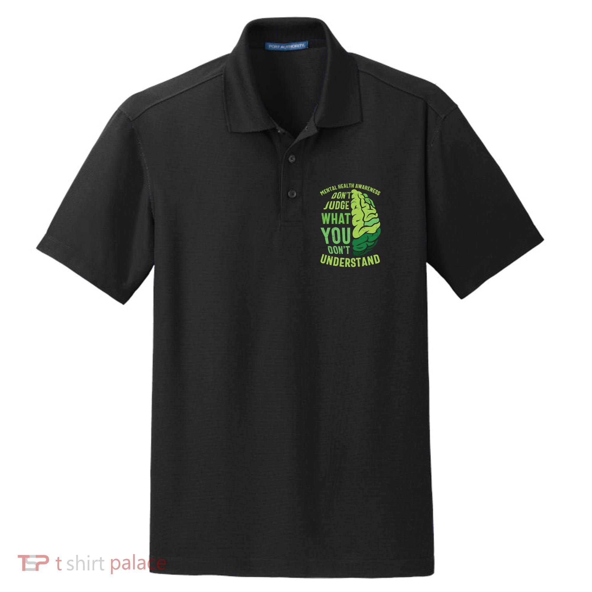 Dont Judge Mental Health Awareness Dry Zone Grid Polo