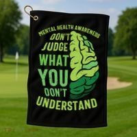 Dont Judge Mental Health Awareness Golf Towel thumb 1