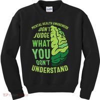Dont Judge Mental Health Awareness Kids Sweatshirt thumb 0