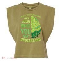 Dont Judge Mental Health Awareness Garment-Dyed Women's Muscle Tee thumb 0