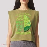 Dont Judge Mental Health Awareness Garment-Dyed Women's Muscle Tee thumb 2