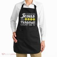 Distressed Jesus Pickleball Player Worship Church Graphic Apron thumb 2