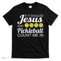 Distressed Jesus Pickleball Player Worship Church Graphic T-Shirt thumb 0