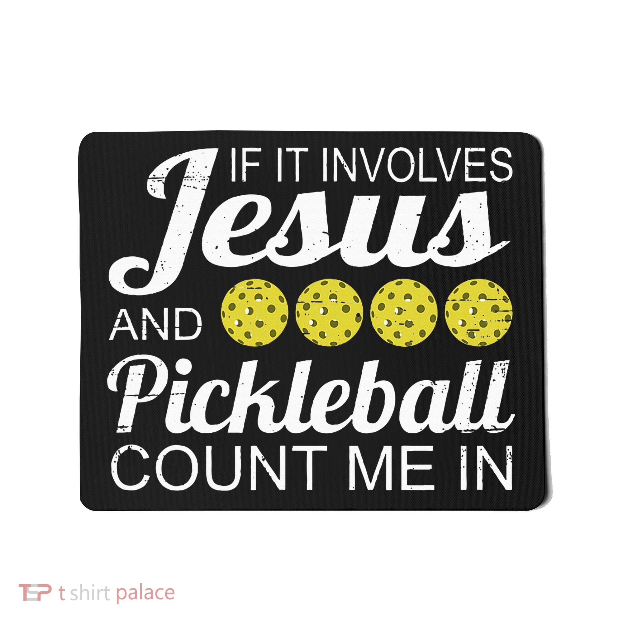 Distressed Jesus Pickleball Player Worship Church Graphic Mousepad