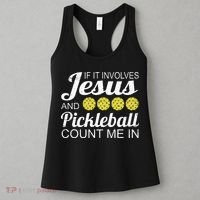 Distressed Jesus Pickleball Player Worship Church Graphic Women's Tank Top thumb 3