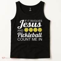 Distressed Jesus Pickleball Player Worship Church Graphic Tank Top thumb 2