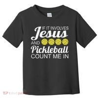 Distressed Jesus Pickleball Player Worship Church Graphic Toddler T-Shirt thumb 0