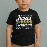 Distressed Jesus Pickleball Player Worship Church Graphic Toddler T-Shirt thumb 2