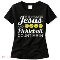 Distressed Jesus Pickleball Player Worship Church Graphic Women's T-Shirt thumb 0