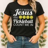 Distressed Jesus Pickleball Player Worship Church Graphic Women's T-Shirt thumb 2