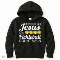 Distressed Jesus Pickleball Player Worship Church Graphic Kids Hoodie thumb 0