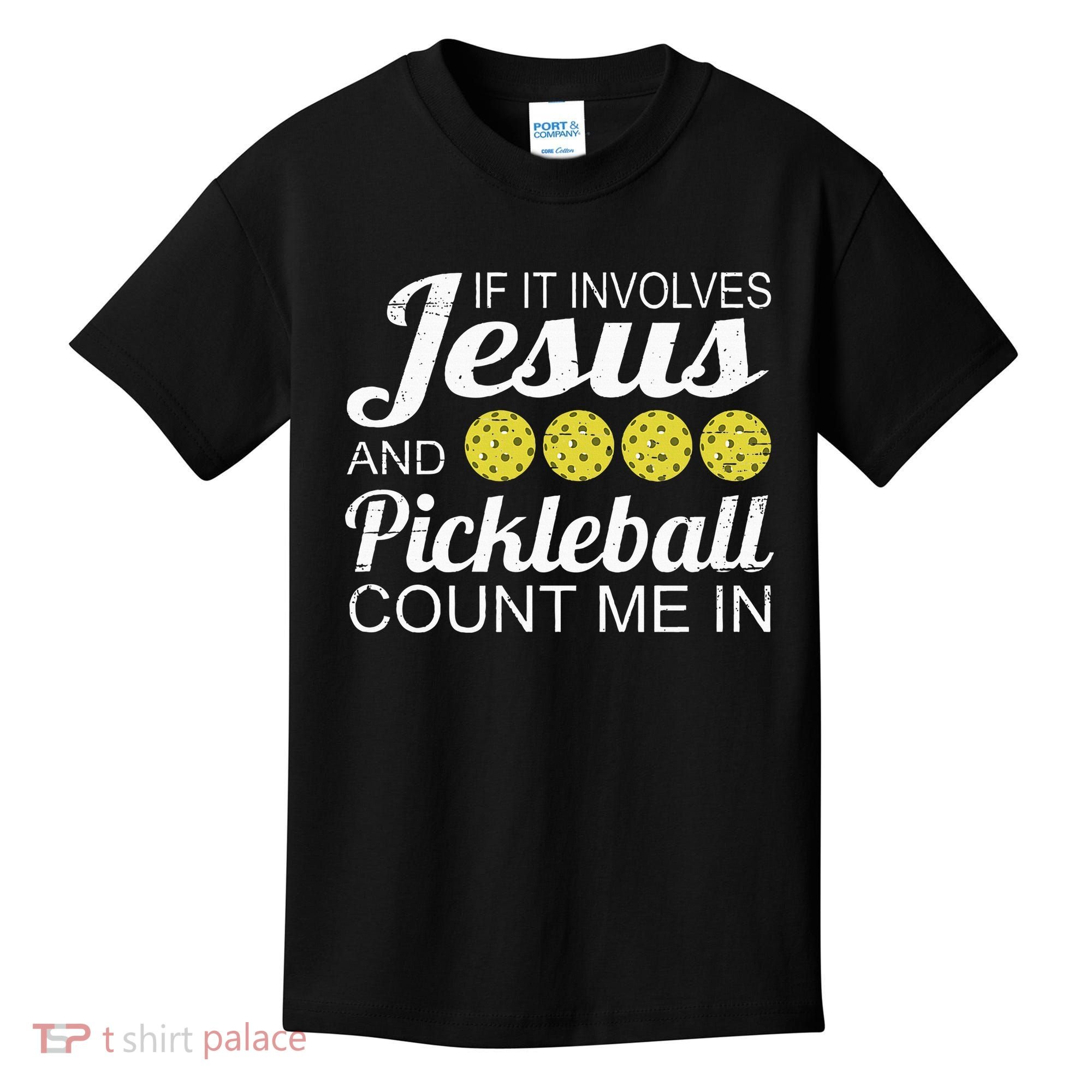 Distressed Jesus Pickleball Player Worship Church Graphic Kids T-Shirt