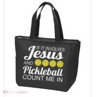 Distressed Jesus Pickleball Player Worship Church Graphic Tote Bag thumb 3