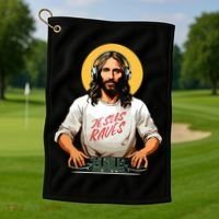 Dj Jesus Raves Golf Towel thumb 1