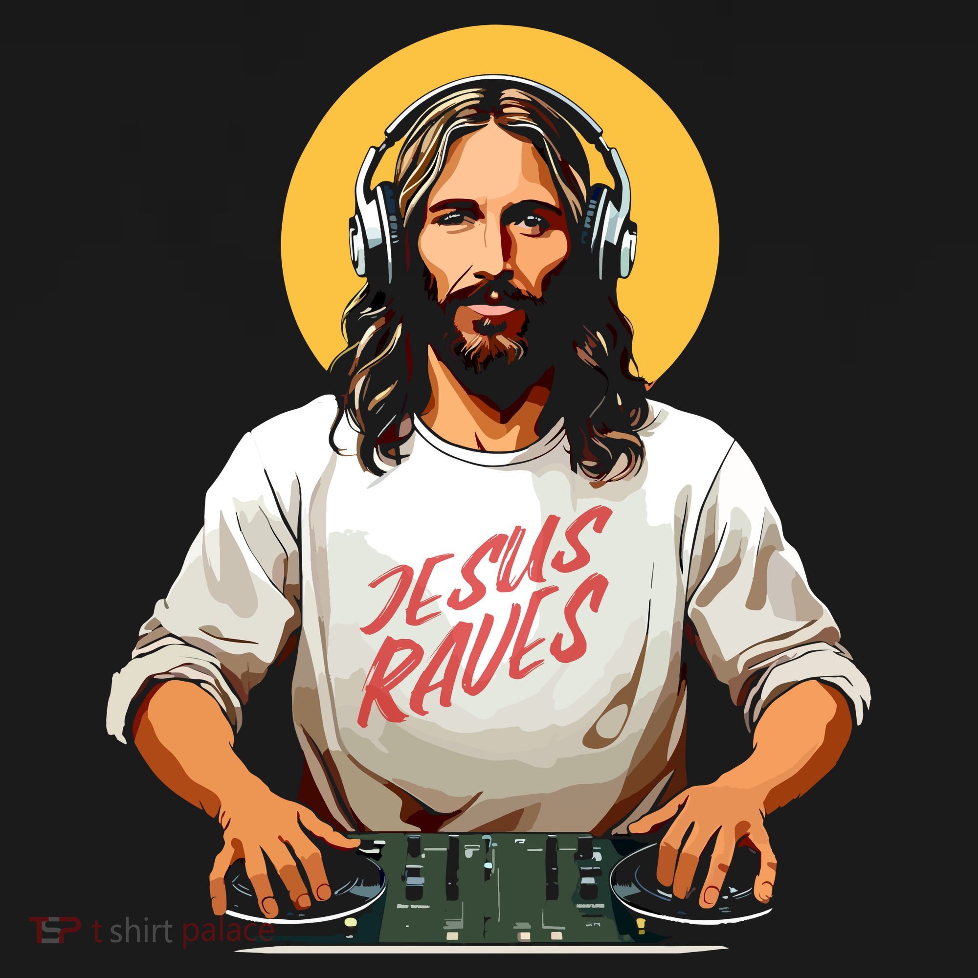 Dj Jesus Raves Kids Long Sleeve Shirt