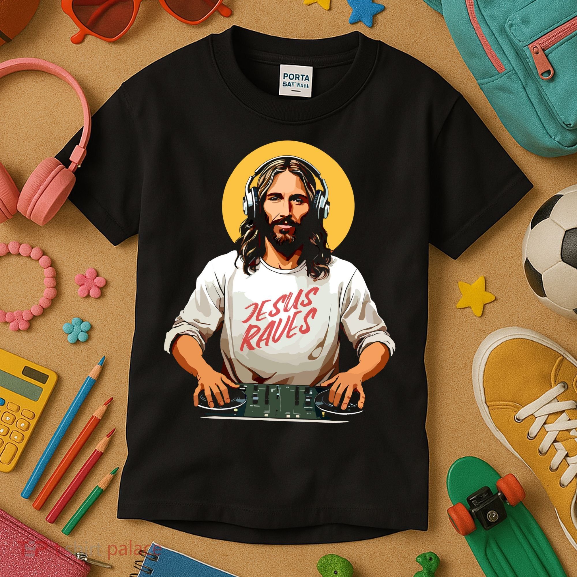 Dj Jesus Raves Kids T-Shirt