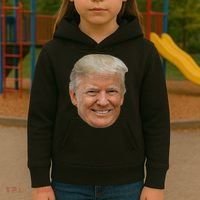 Donald J Trump The President's Face On A Meme Kids Hoodie thumb 3