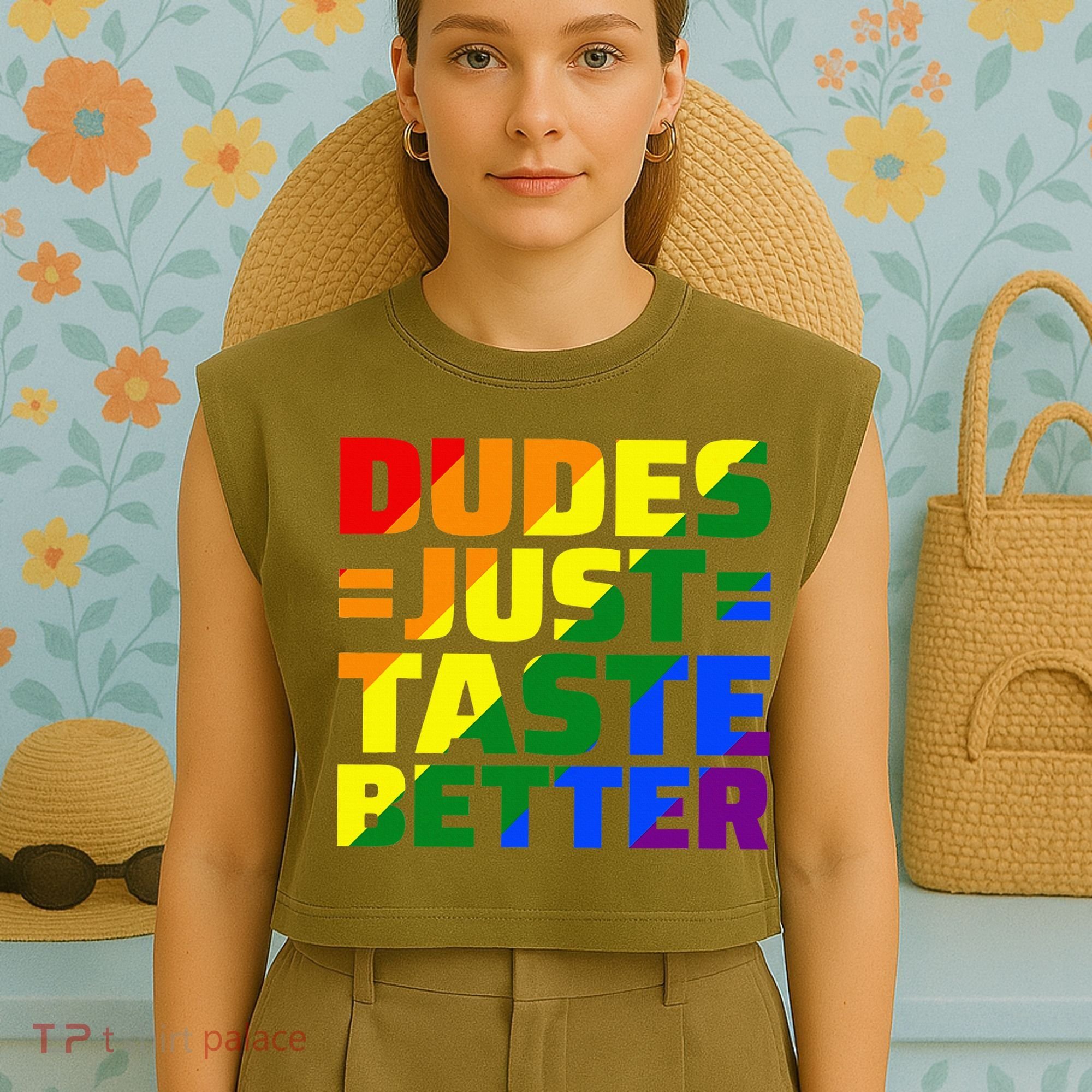 Dudes Just Taste Better Garment-Dyed Women's Muscle Tee