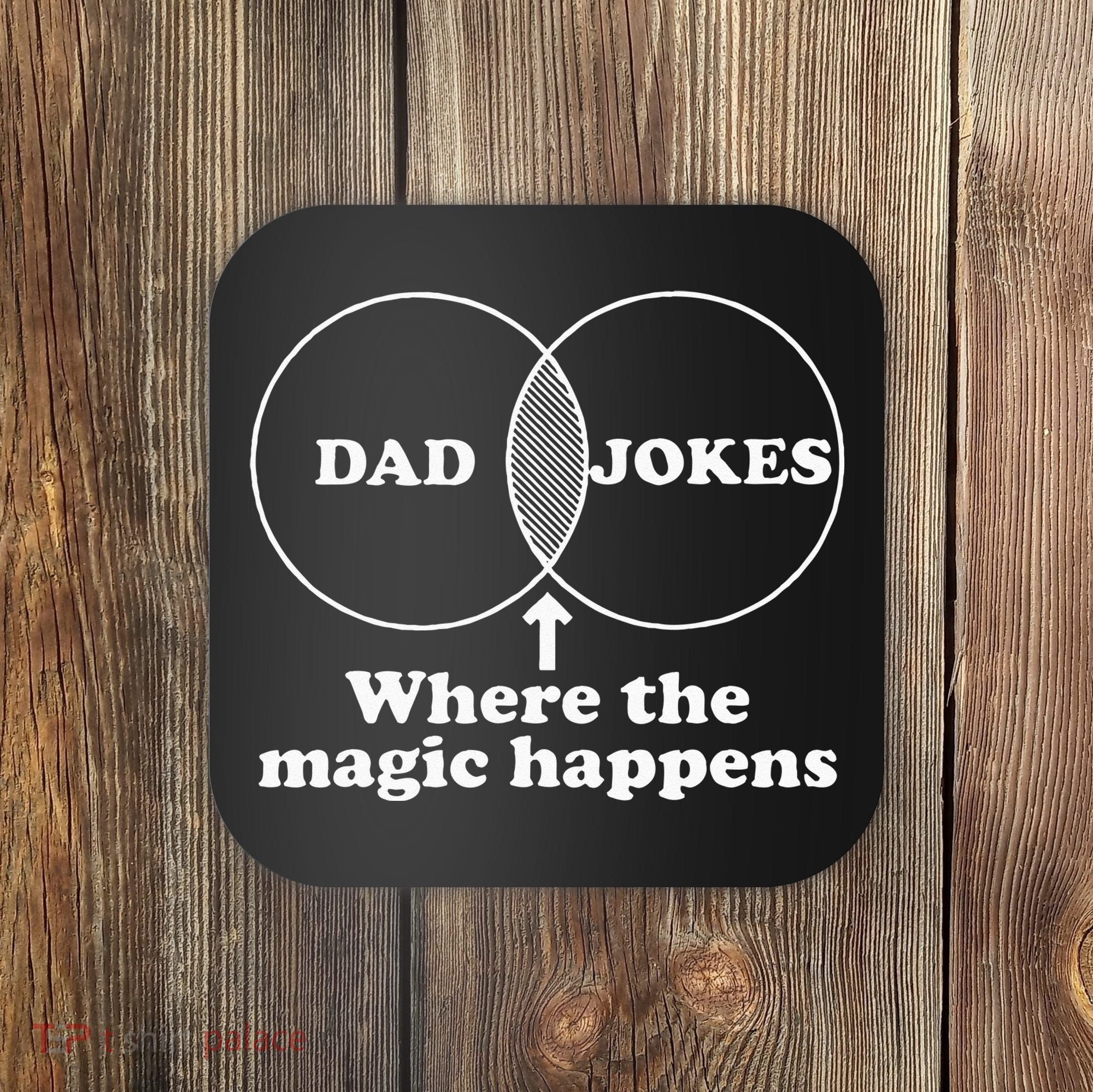 Dad Jokes Venn Diagram Coaster