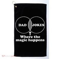 Dad Jokes Venn Diagram Golf Towel thumb 0