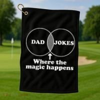 Dad Jokes Venn Diagram Golf Towel thumb 1