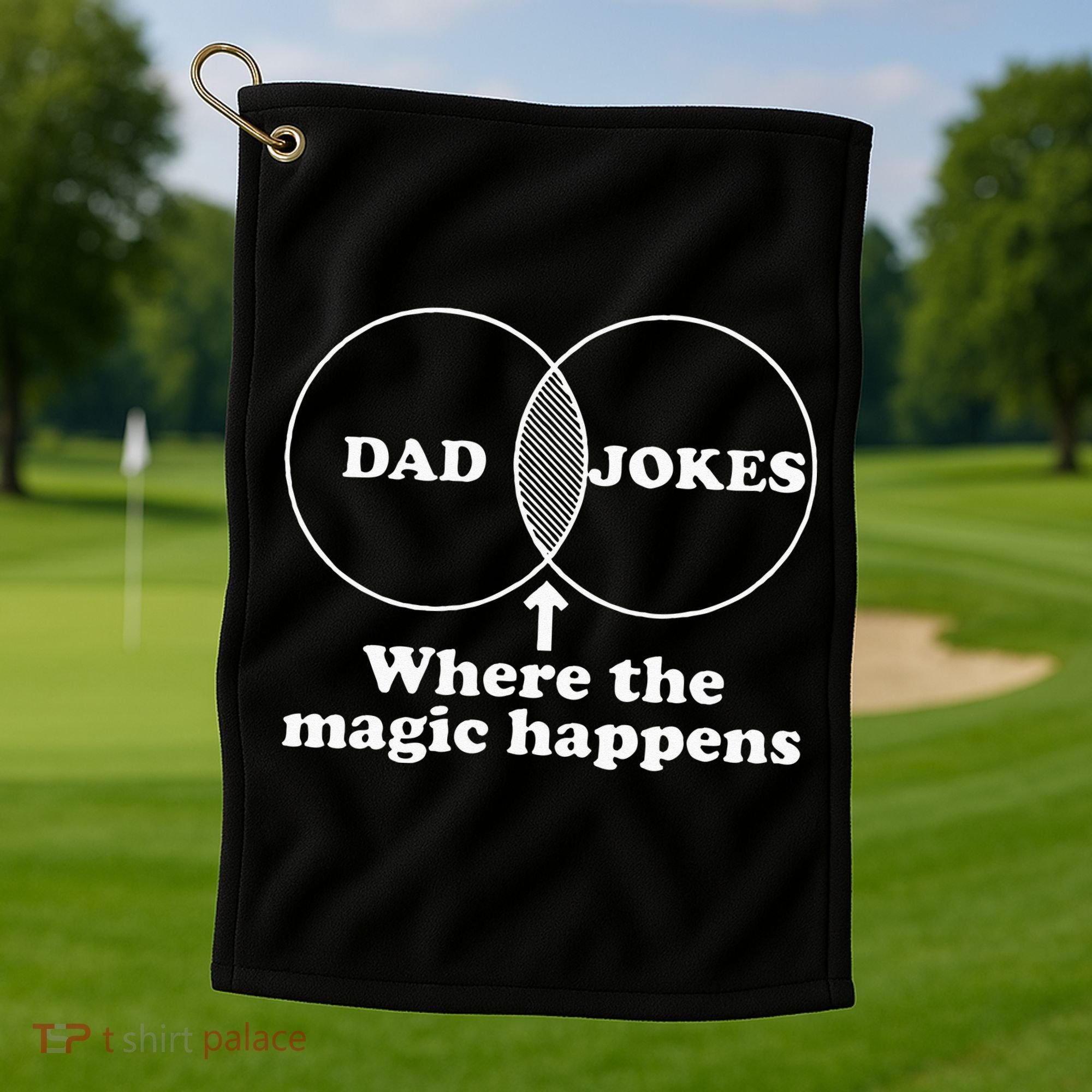 Dad Jokes Venn Diagram Golf Towel